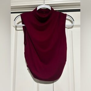 Mock neck crop shirt